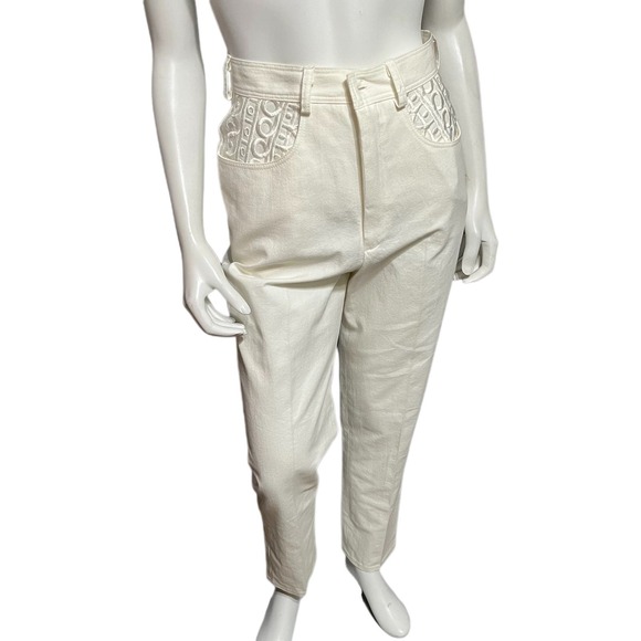 HW Pants - 🌟HW Vintage Cream 100% Cotton High Waist Denim Jeans Sz-8